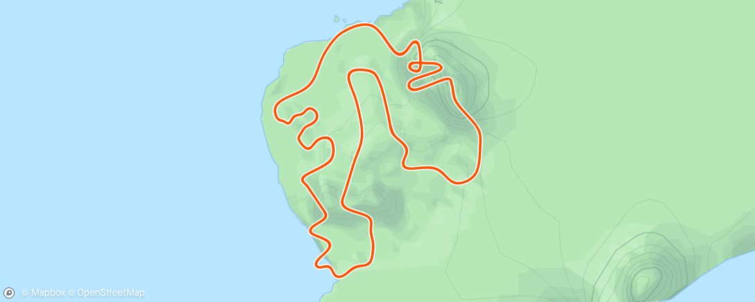 Map of the activity, Zwift - Tempo 15min / Target RPM #1 on Hilly Route in Watopia