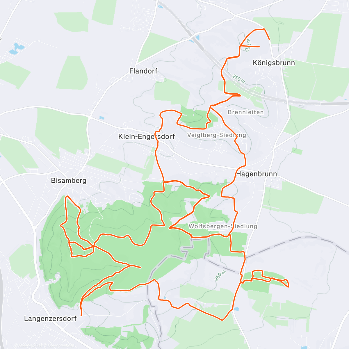 Карта физической активности (Mountainbike-Fahrt am Morgen)