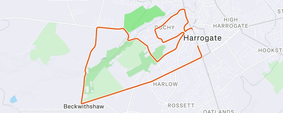 Map of the activity, Zwift - Up and Down on 2019 Worlds Harrogate Circuit in Yorkshire
