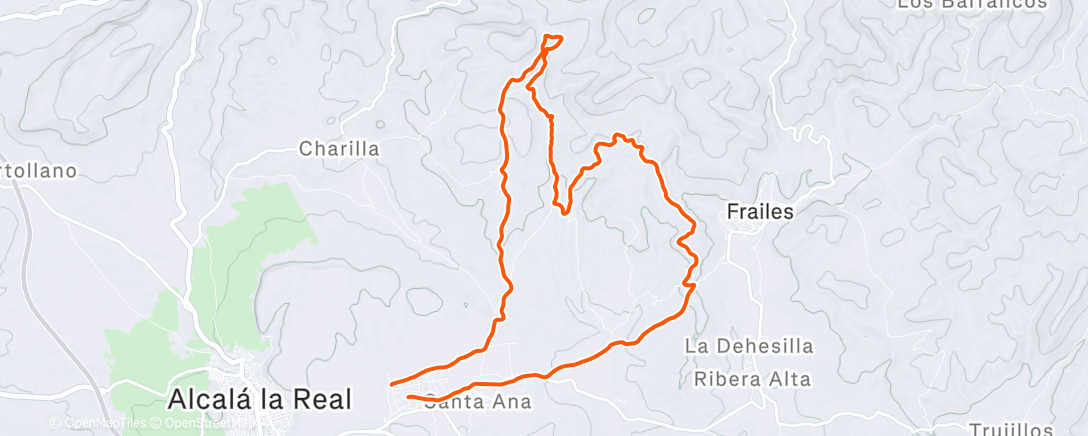 Map of the activity, Lunch Mountain Bike Ride