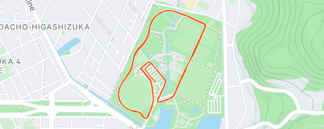 Map of the activity, 夕方のランニング