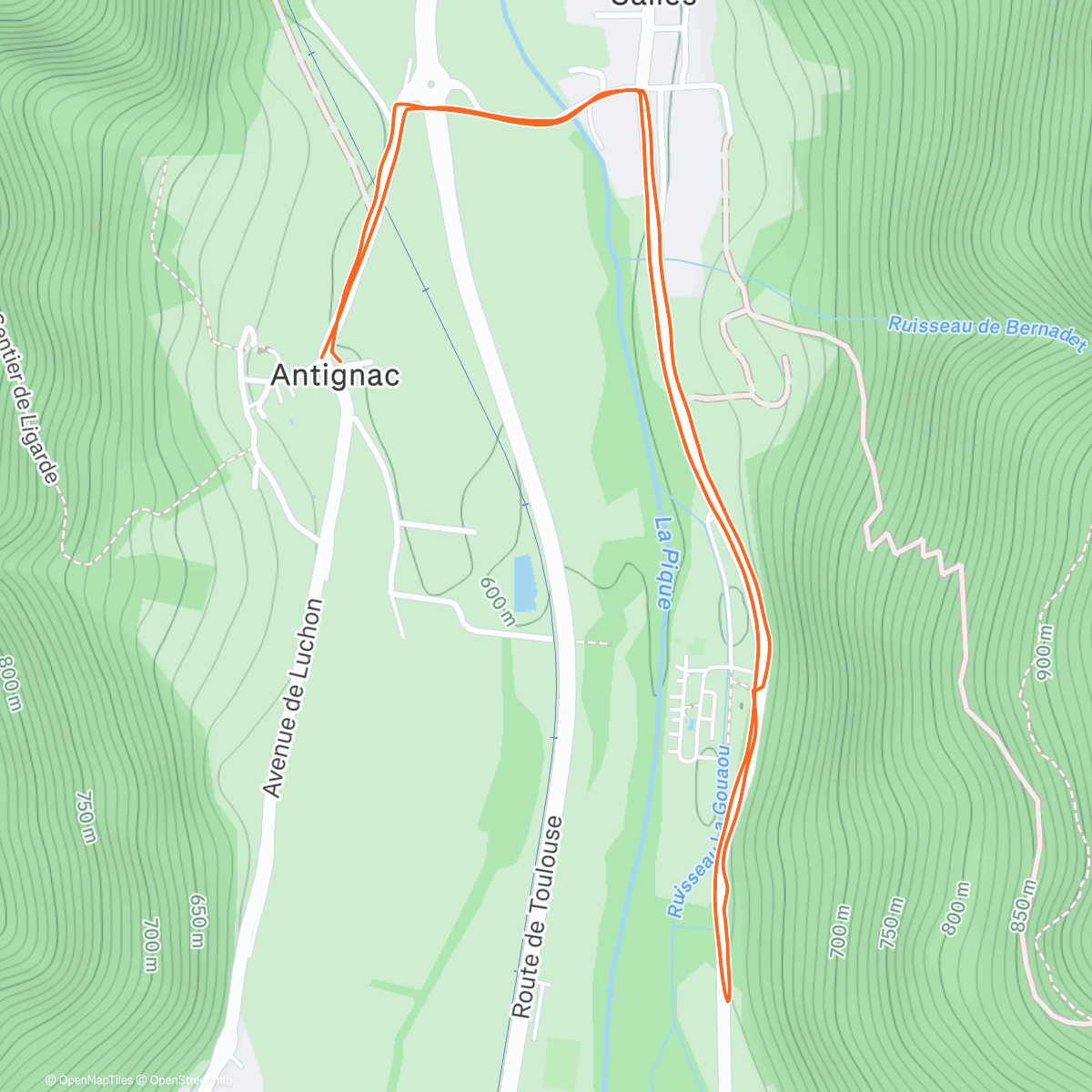 Map of the activity, Reprise marche / course