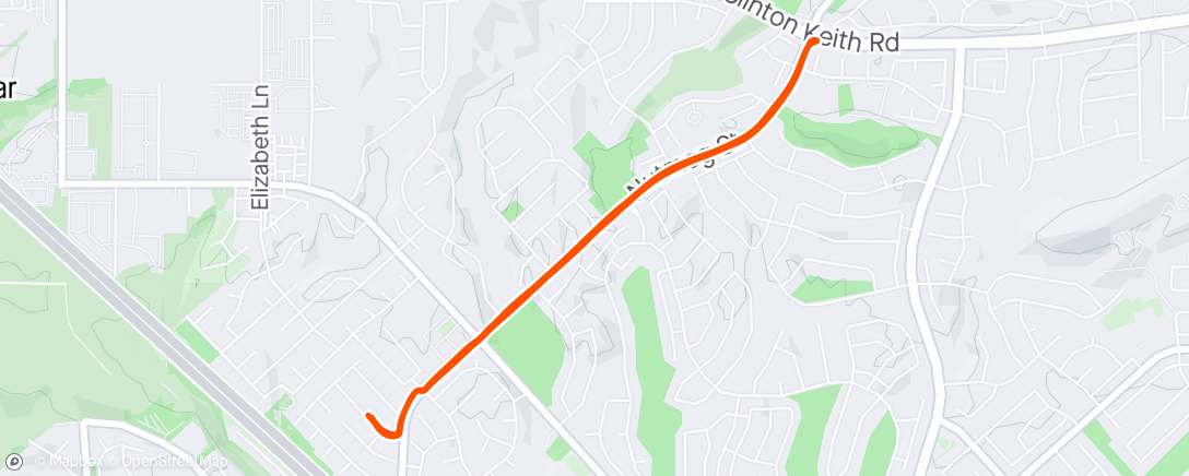 Map of the activity, Morning Hill Run