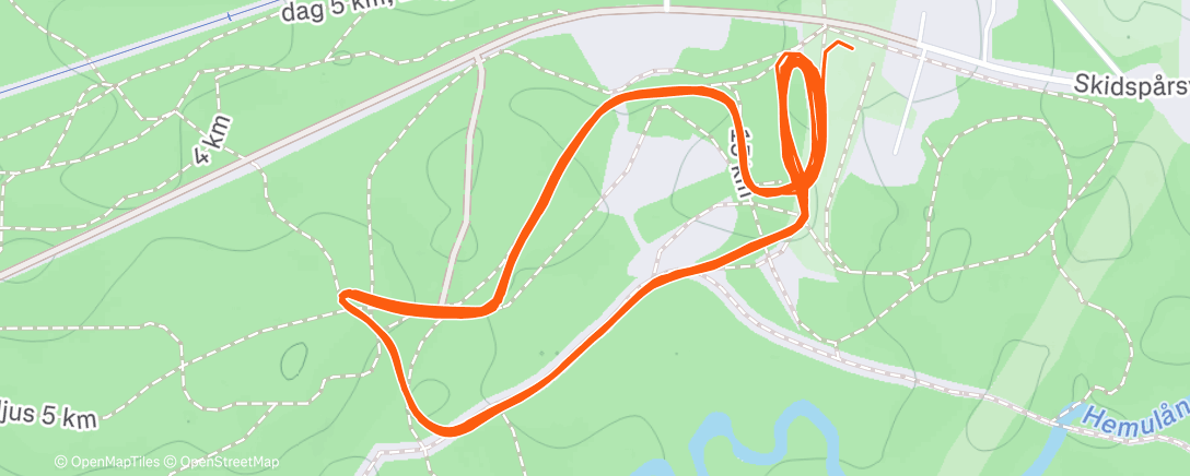 Map of the activity, Lunch Nordic Ski