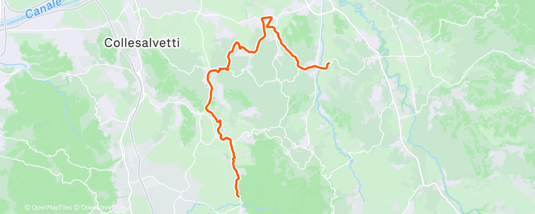 Map of the activity, Pedalata mattutina