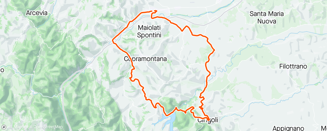 Karte der Aktivität „Giro dell'ora di pranzo”
