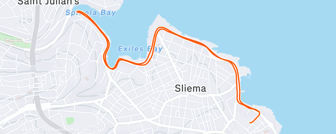 Map of the activity, Evening Run