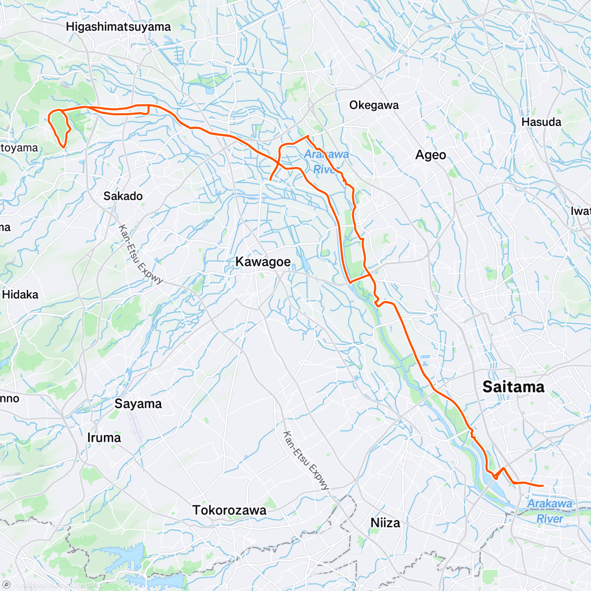 Map of the activity, 物見山→炭焼治郎🍚→泉福寺銀杏シーラントぶしゃーからのエノボク🐄そしてまた、、、