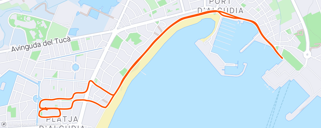 Map of the activity, Namiddagloop Ida y Vuelta over de boulevard