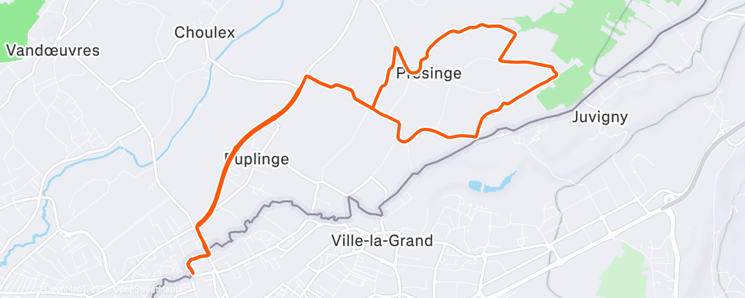 Map of the activity, Afternoon Run