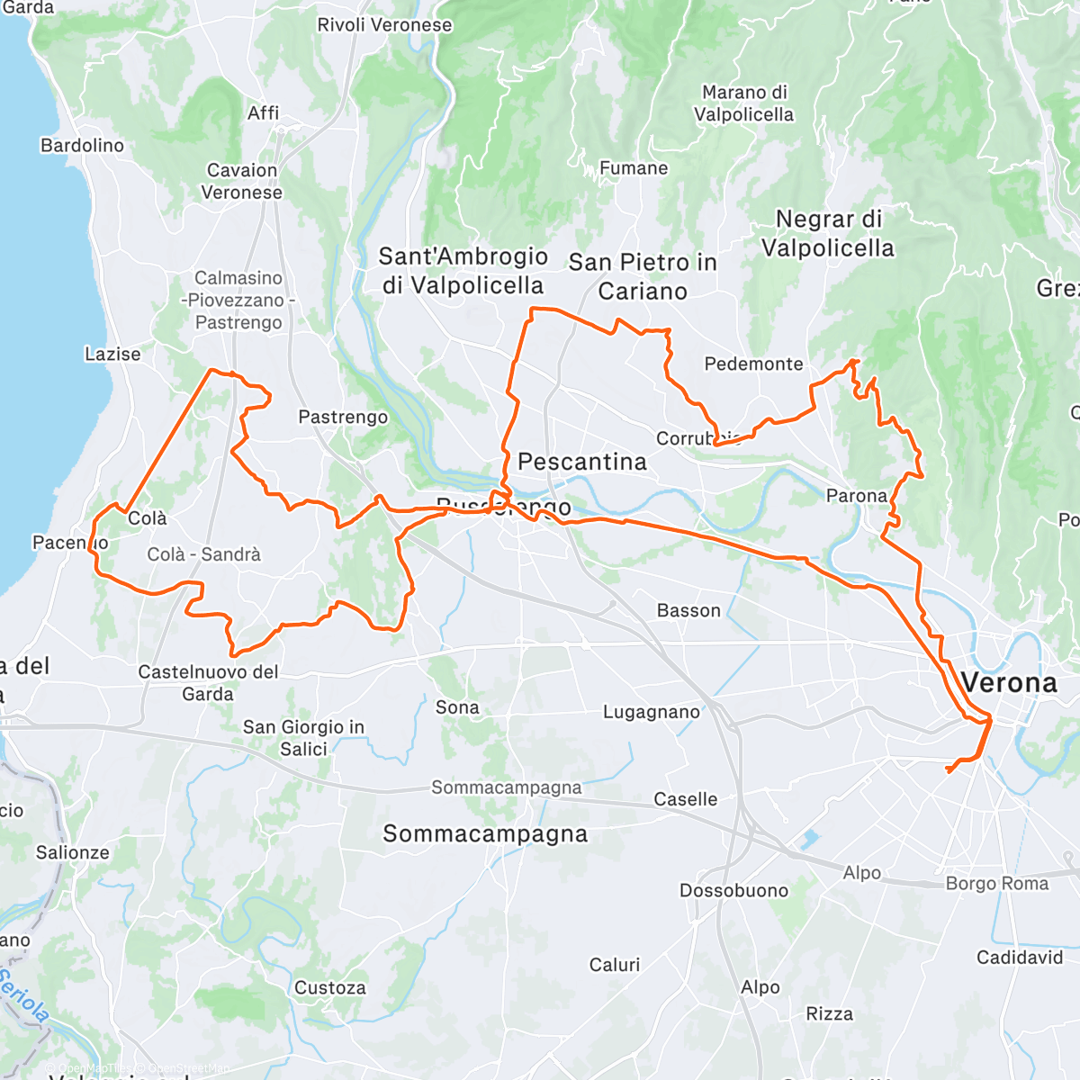 Карта физической активности (Gravel Verona verso Lago di Garda)