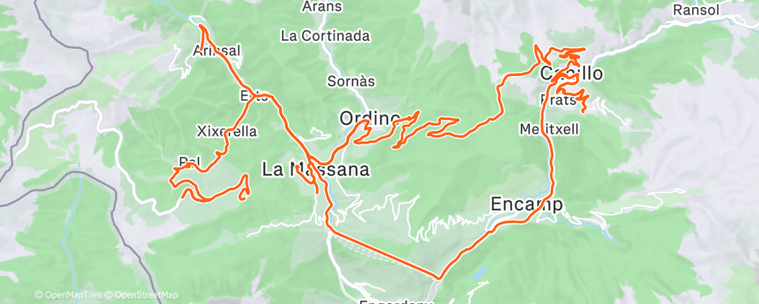 Map of the activity, Snow ride