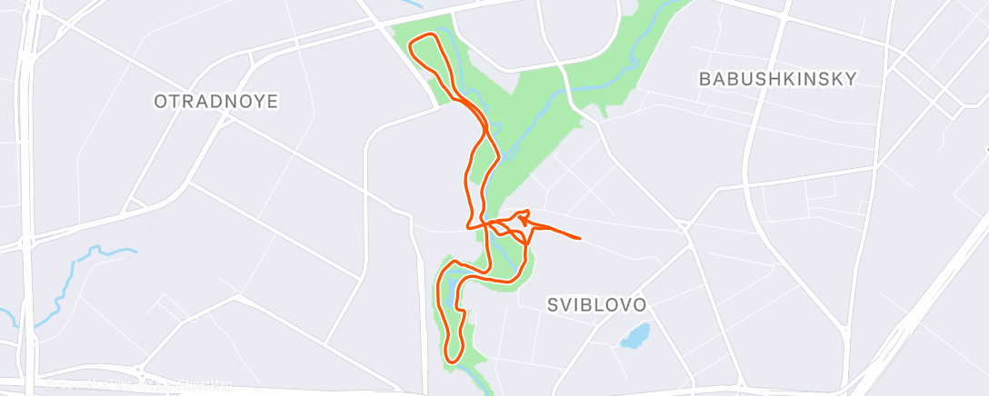 Map of the activity, Дневной забег