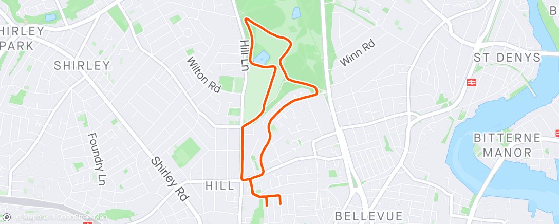 Map of the activity, Casual slow run before work