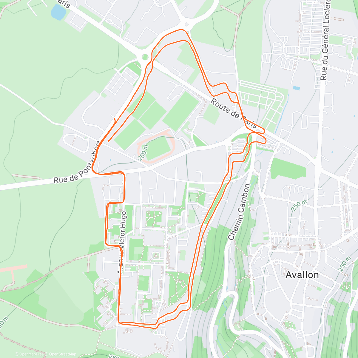 Map of the activity, Jogging | With les vigiles
