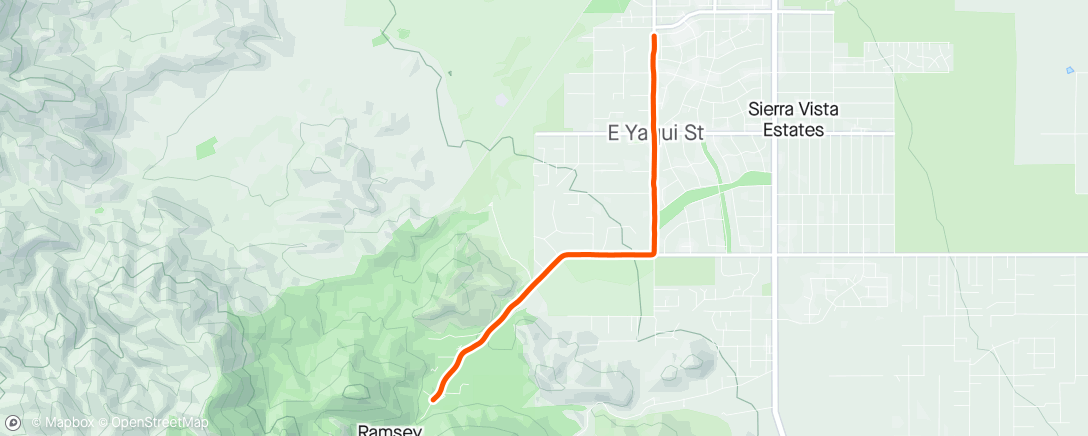 Карта физической активности (Kinomap - Arizona Desert Cycling - Ramsey Canyon - 3/3)