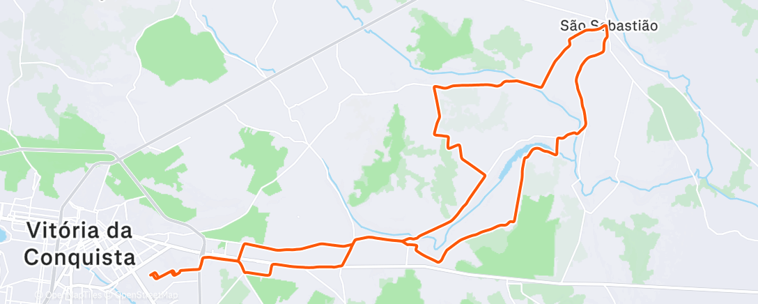Map of the activity, Pedalada de mountain bike vespertina