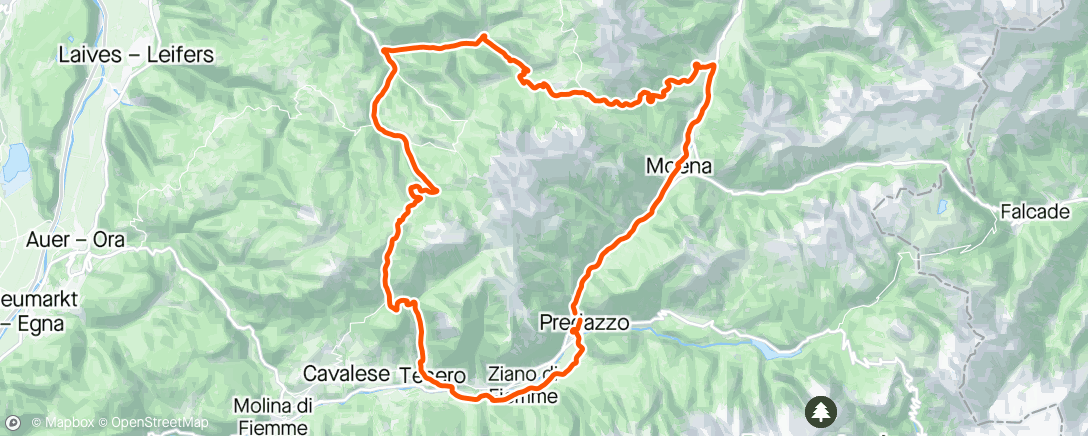 Map of the activity, Passo Lavaze