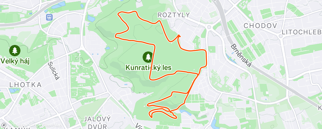 Map of the activity, Afternoon Run