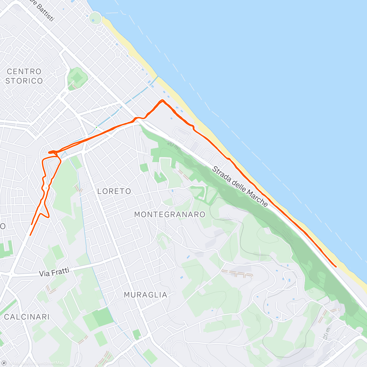 Map of the activity, Morning Run