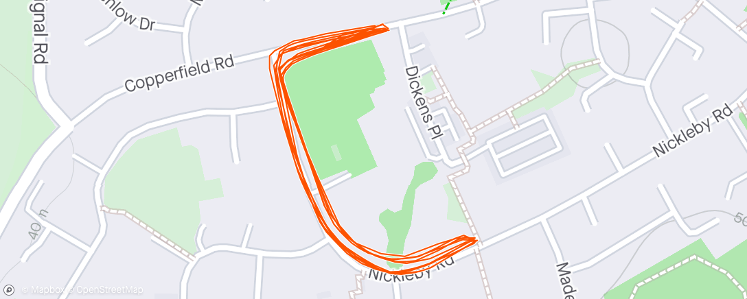 Map of the activity, 10 x 400