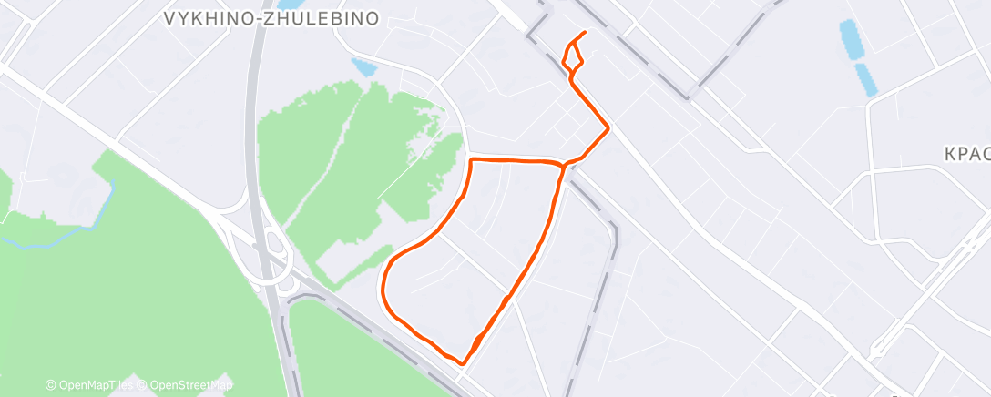 Map of the activity, Вечерний забег