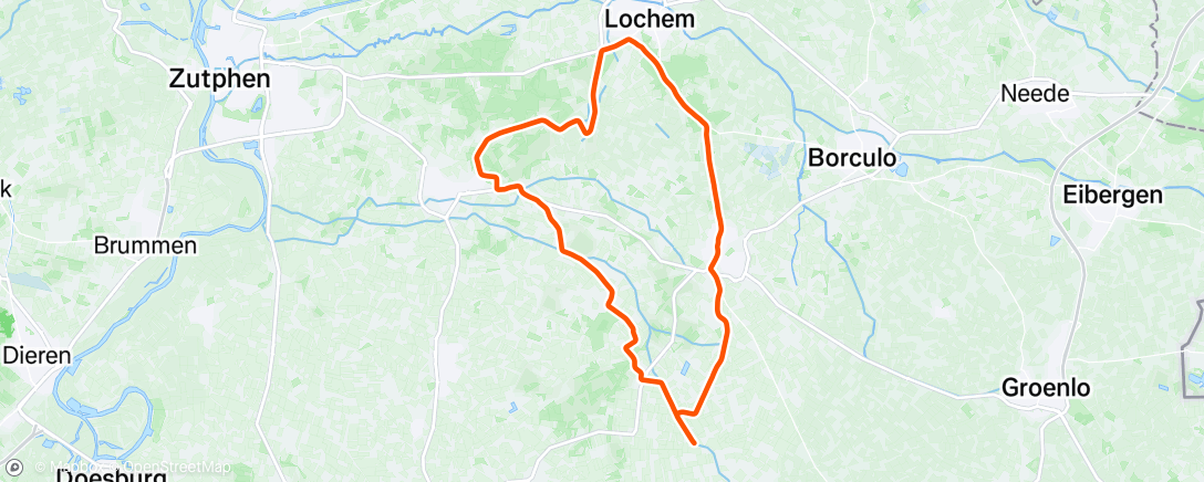 Map of the activity, Lunch Ride