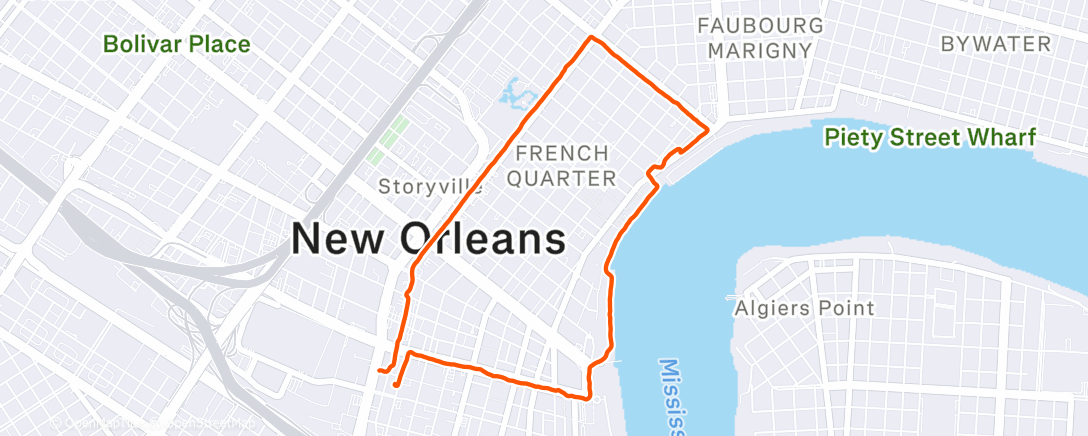 Map of the activity, Afternoon Run