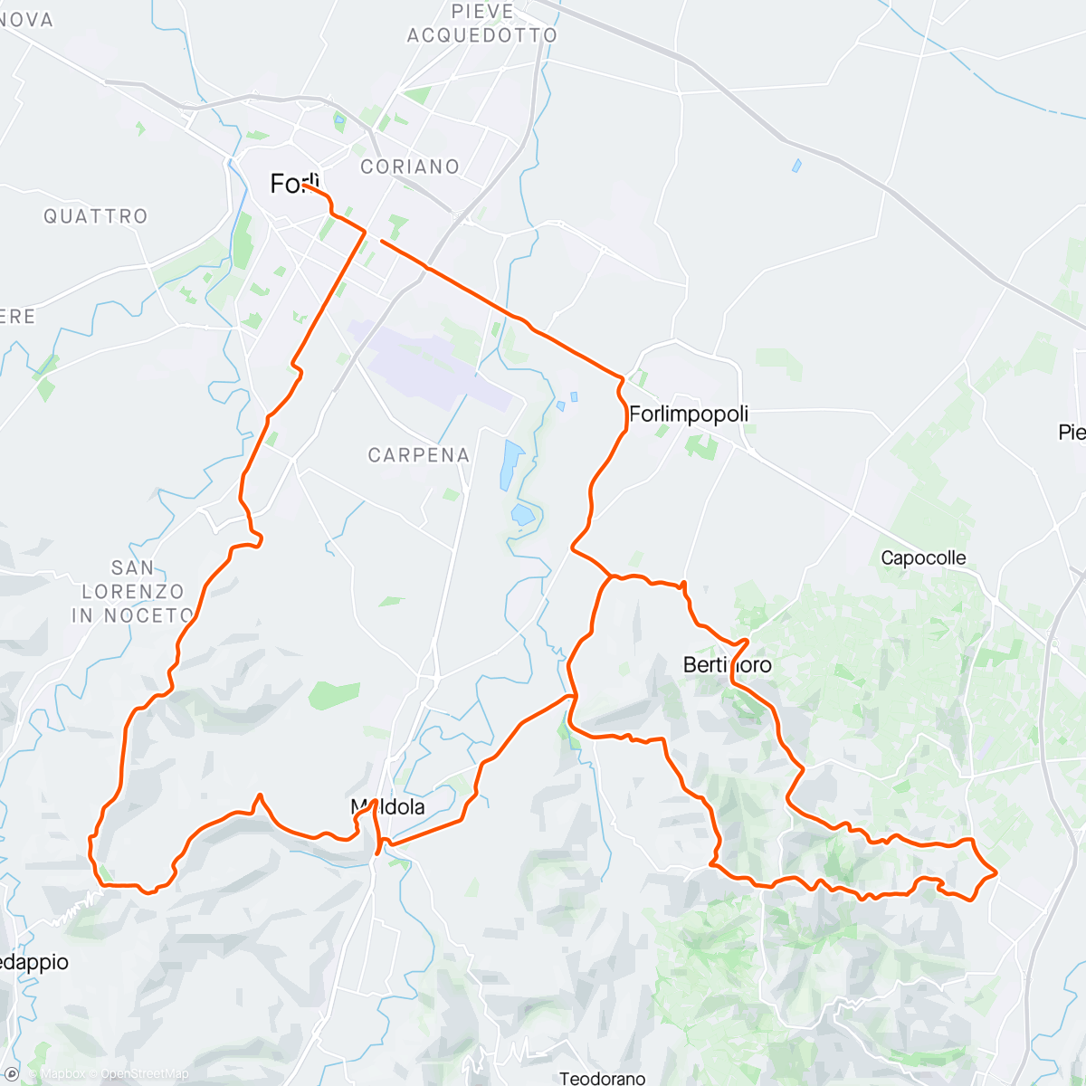 Map of the activity, Coppi e Bartali - stage 5