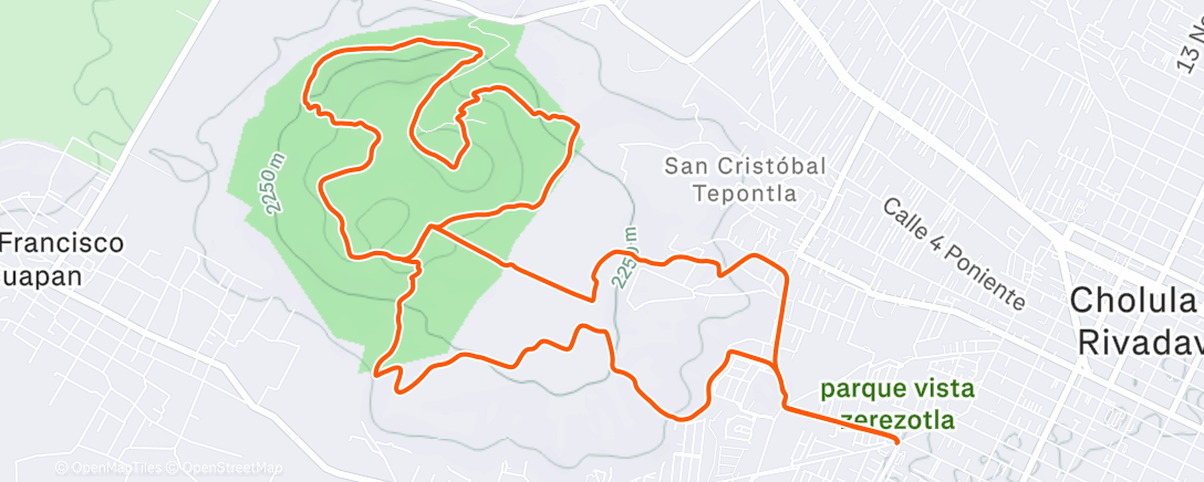 Map of the activity, Bicicleta por la mañana