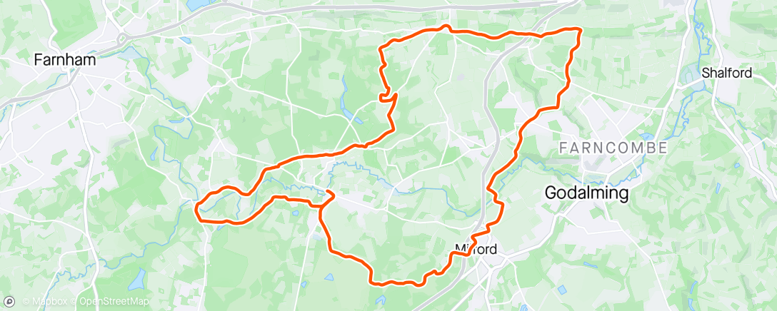 Map of the activity, Morning Mountain Bike Ride - Elstead Mill with Bike50