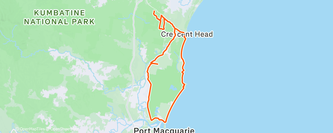 Map of the activity, Cycling