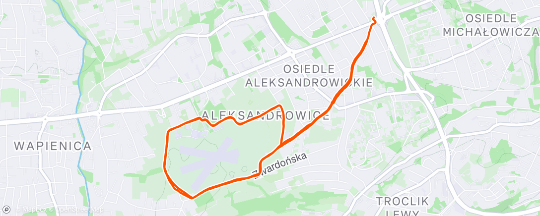 Map of the activity, Evening Run