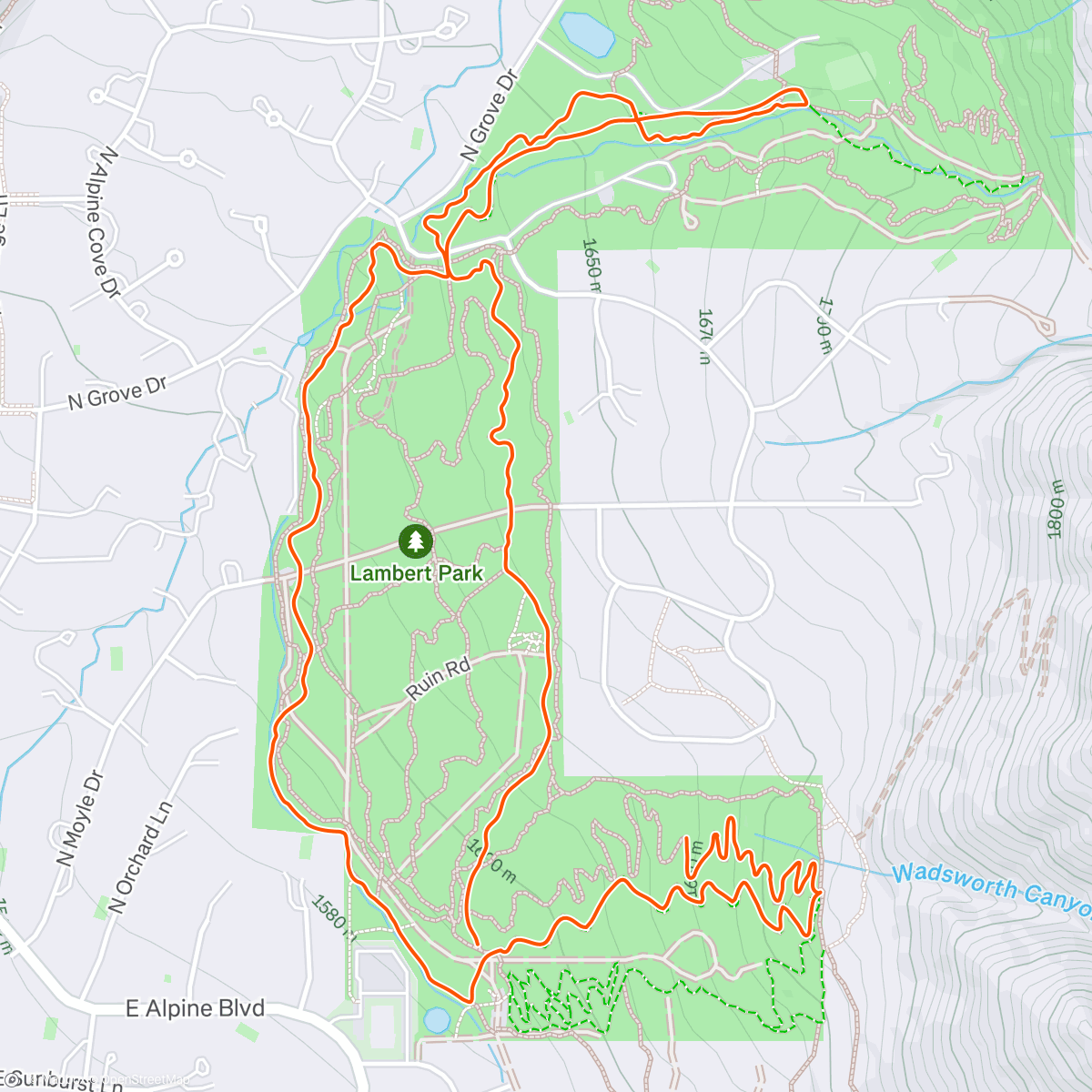 Map of the activity, VeloLove Orange Group