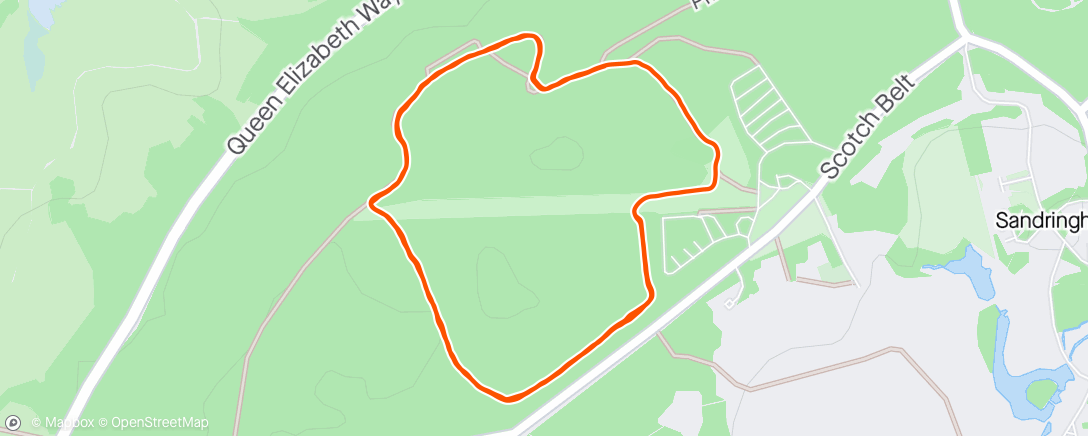 Map of the activity, Sandringham park run 🏃‍♀️ 🏃‍♂️ Lil’s first. 💪🏽