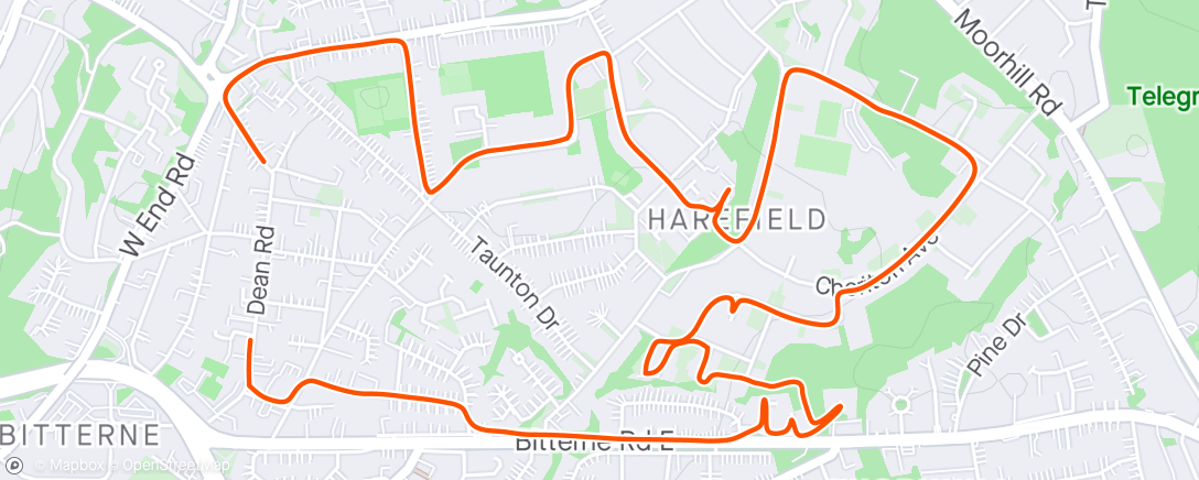 Map of the activity, Dash around the block turned into a hilly one