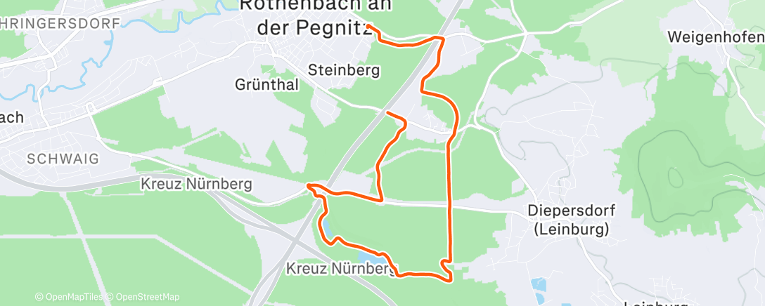 Map of the activity, Lauf am Morgen