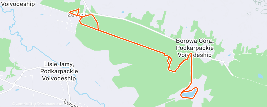 Map of the activity, Afternoon Trail Run
