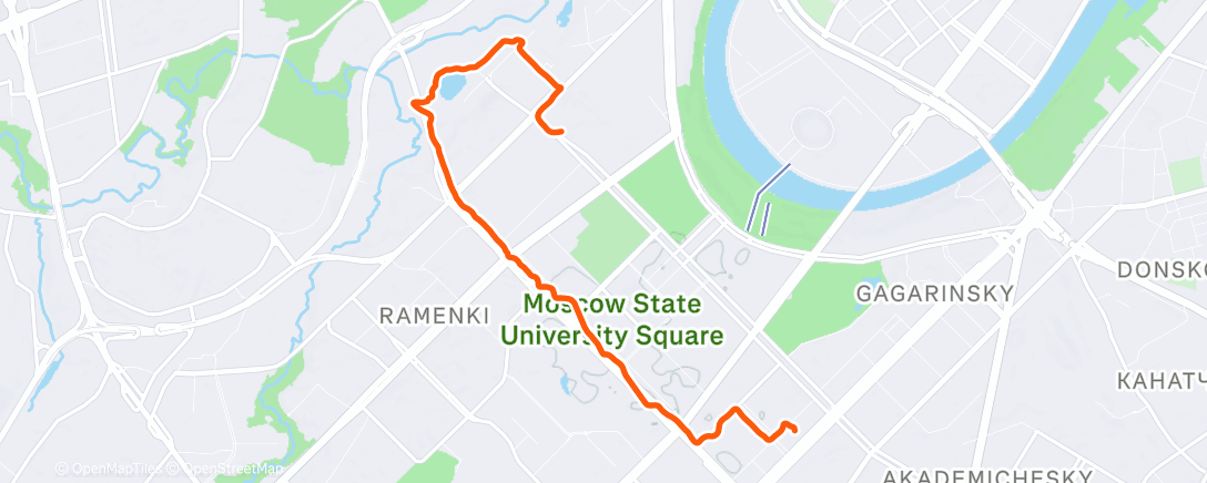 Map of the activity, Night Ride