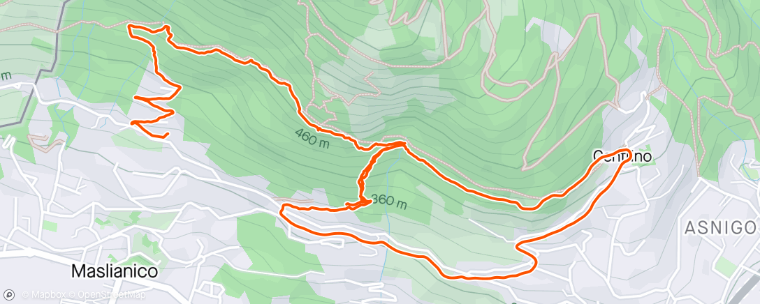 Mapa de la actividad, Hot Sentiero Alpini