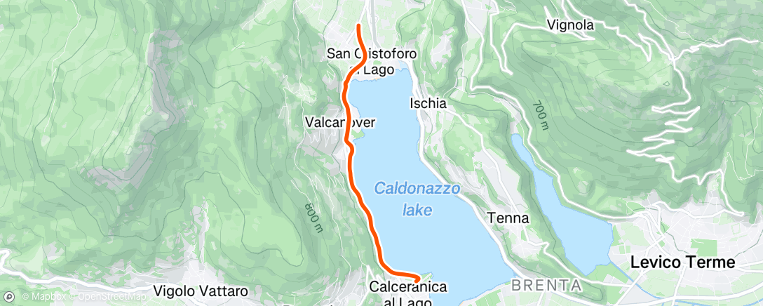 Mappa dell'attività ROUVY - Caldonazzo cycleway | Italy