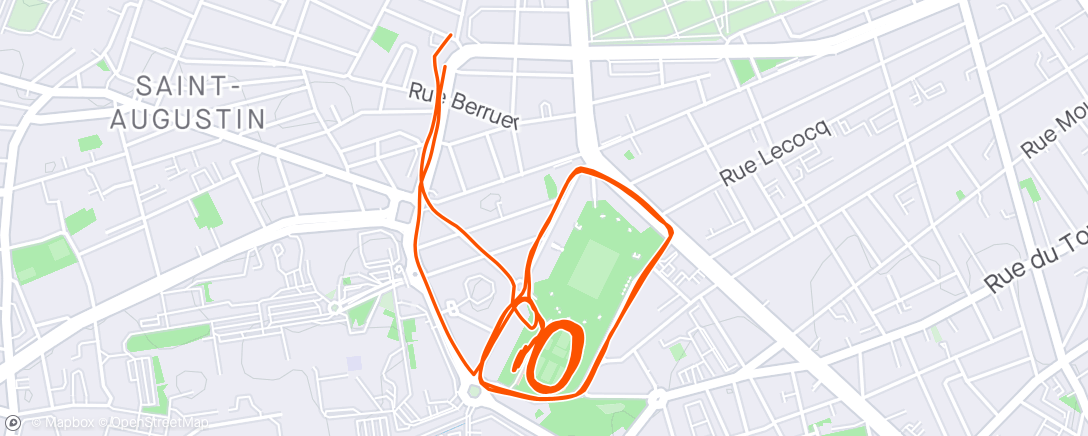 Map of the activity, Course à pied en soirée ~ piste LESCURE ~ ARB