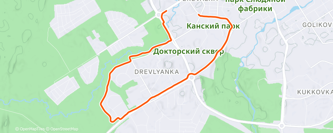 Map of the activity, Evening Run
