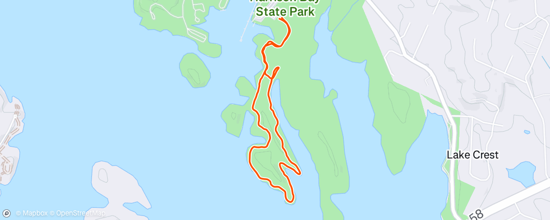 Map of the activity, Harrison Bay with the boys riding