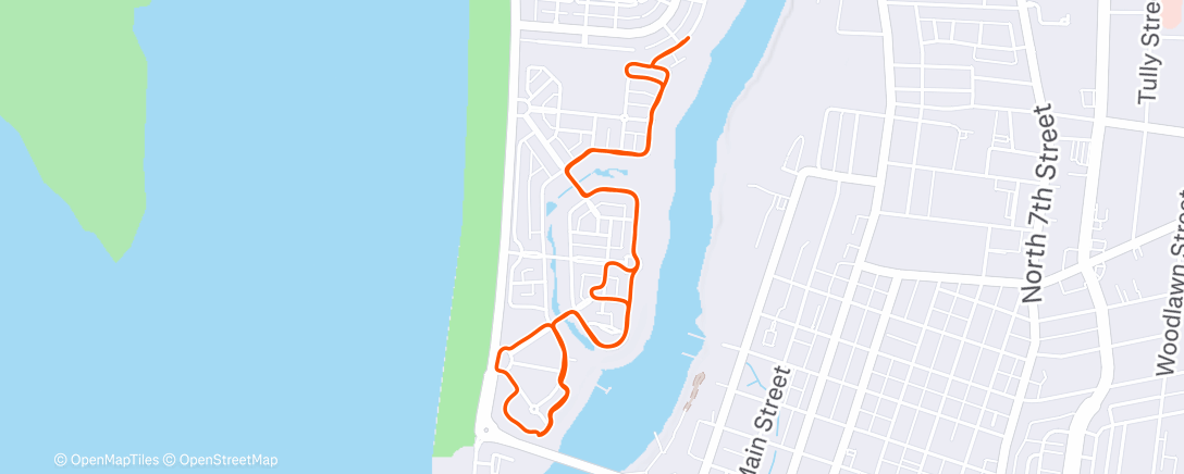 Map of the activity, Afternoon Run