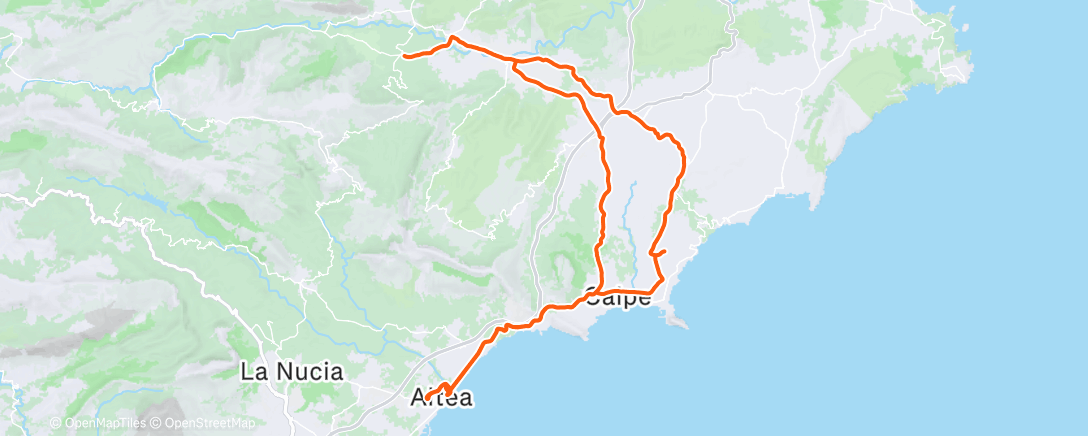 Mapa de la actividad, Cycling