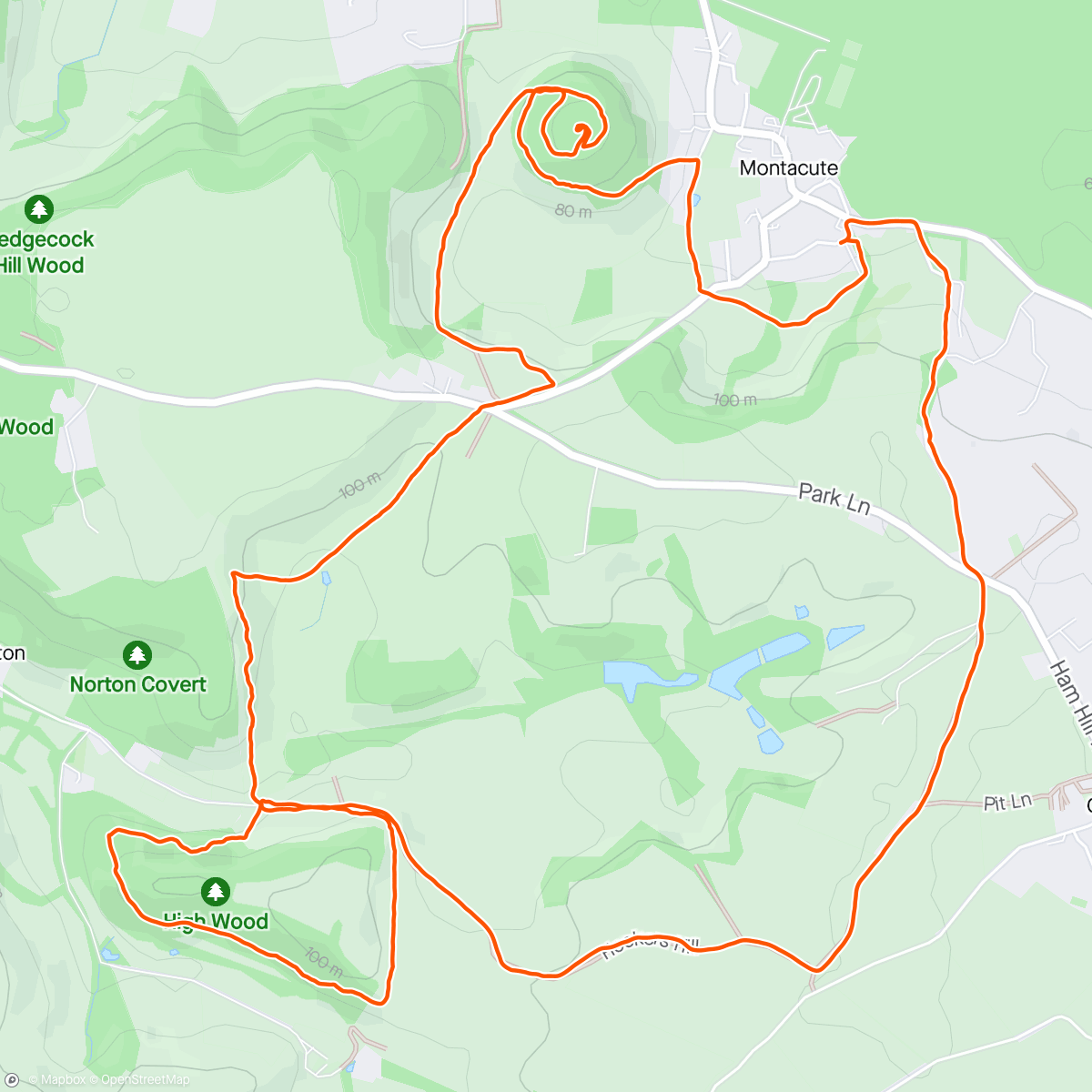 Map of the activity, The Saints Hills 10k