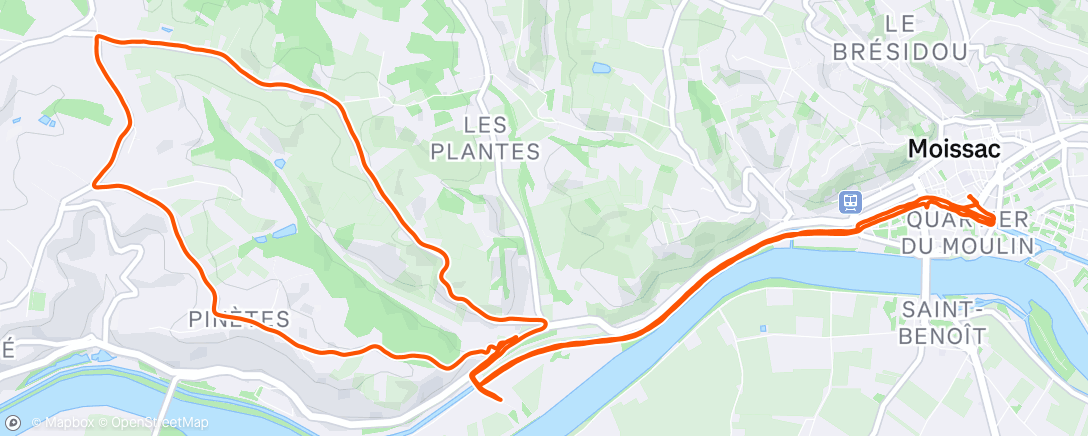 Map of the activity, Thursday Morning Run