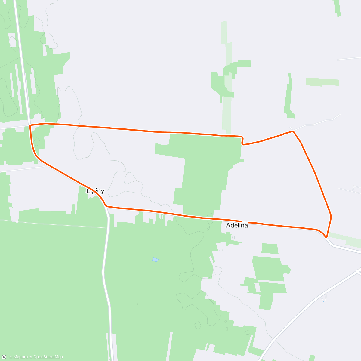Map of the activity, Afternoon Run