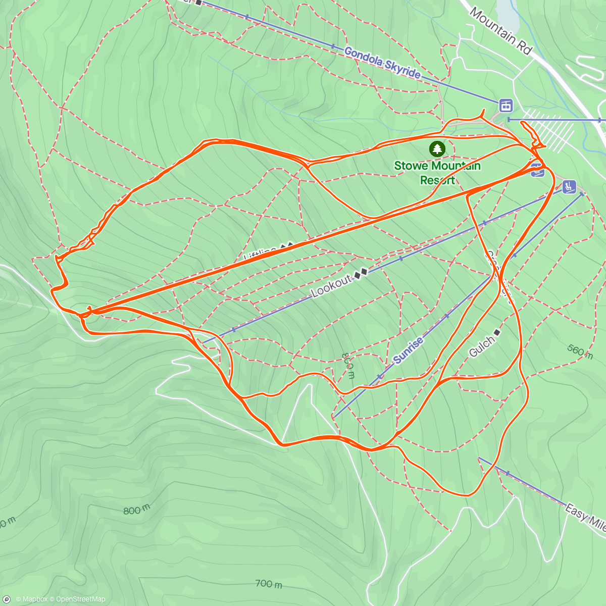 Map of the activity, 44. Early morning, Ski